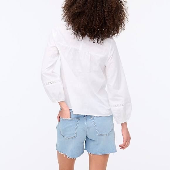 J. Crew Factory White Petite Lightweight Cotton Top - Picture 4 of 12
